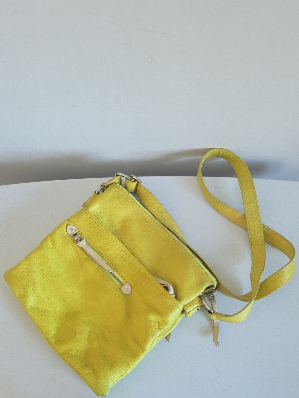 DANIER | Crossbody Bag Yellow Leather Adjustable